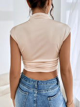 Mock Neck Ruched Tank Top